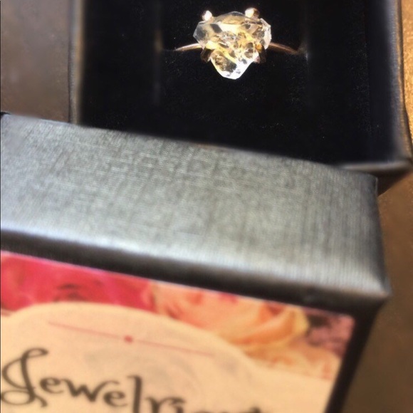 Raw 14k Goldfill Herkimer Diamond Ring - Picture 3 of 8